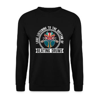Rhythmus Der Schlagenden Trommeln Dragon Boat - Unisex Pullover - Schwarz - Vorne - Alina (178cm) & Michal (187cm)
