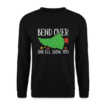 Bend down and I'll show you Christmas - Unisex Sweatshirt - black - Front - Alina (178cm) & Michal (187cm)