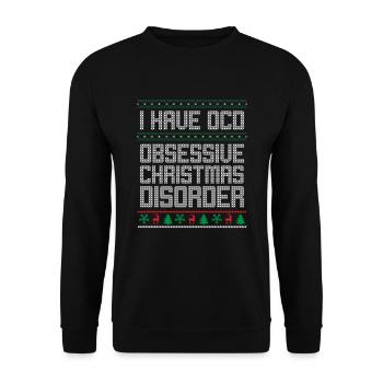 Besessene Weihnachtsstörung Weihnachten Xmas - Unisex Pullover - Schwarz - Vorne - Alina (178cm) & Michal (187cm)