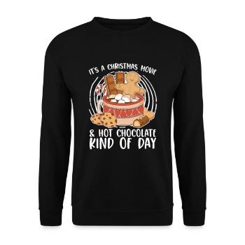Christmas Movie & Hot Choco Art Of Day Xmas - Unisex Sweatshirt - black - Front - Alina (178cm) & Michal (187cm)