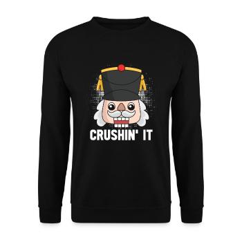 Crushin' It Casse-Noisette Noël Noël Yulitede - Sweat-shirt Unisexe - noir - Devant - Alina (178cm) & Michal (187cm)