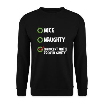 Nice naughty innocent funny - Unisex Sweatshirt - black - Front - Alina (178cm) & Michal (187cm)