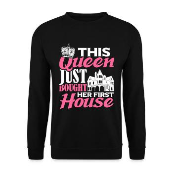 Queen bought homeowner homeowner - Unisex Sweatshirt - black - Front - Alina (178cm) & Michal (187cm)