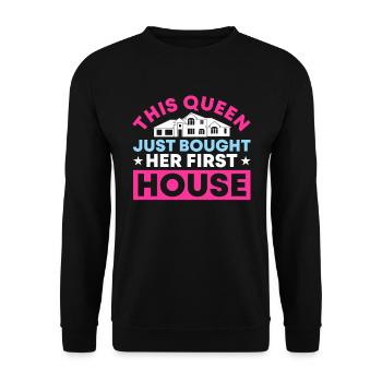 Queen bought homeowner homeowner - Unisex Sweatshirt - black - Front - Alina (178cm) & Michal (187cm)