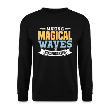 Kindergärtner Lehrer Regenbogenfarben - Unisex Pullover - Schwarz - Vorne - Alina (178cm) & Michal (187cm)