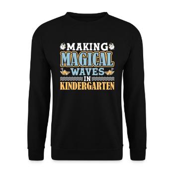 Kindergärtner Lehrer Regenbogenfarben - Unisex Pullover - Schwarz - Vorne - Alina (178cm) & Michal (187cm)