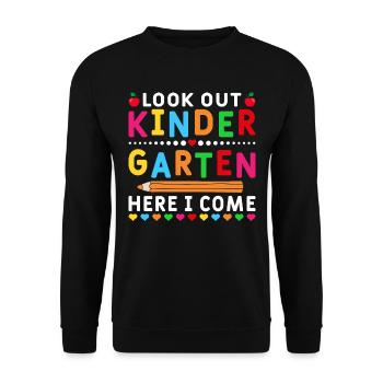 Kindergärtner Lehrer Regenbogenfarben - Unisex Pullover - Schwarz - Vorne - Alina (178cm) & Michal (187cm)