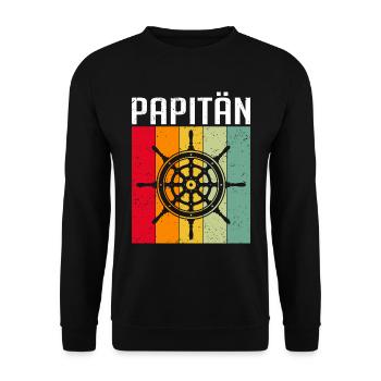 Kapitän Bootsschein Segeln Boot - Unisex Pullover - Schwarz - Vorne - Alina (178cm) & Michal (187cm)