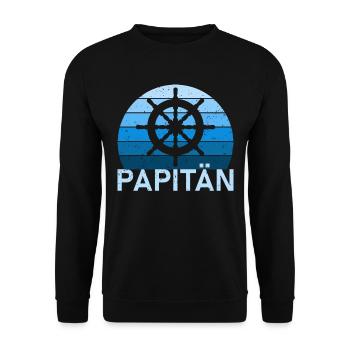 Kapitän Bootsschein Segeln Boot - Unisex Pullover - Schwarz - Vorne - Alina (178cm) & Michal (187cm)