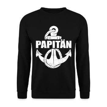 Kapitän Bootsschein Segeln Boot - Unisex Pullover - Schwarz - Vorne - Alina (178cm) & Michal (187cm)