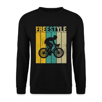 Cyclistes de BMX Freestyle - Sweat-shirt Unisexe - noir - Devant - Alina (178cm) & Michal (187cm)