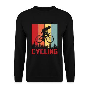 Vintage BMX Fahrrad Reiten Radfahren - Unisex Pullover - Schwarz - Vorne - Alina (178cm) & Michal (187cm)