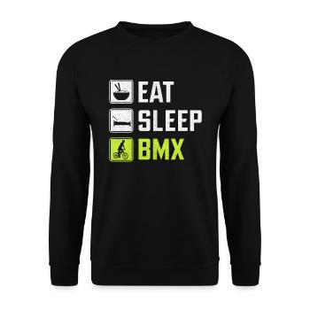 Eat Sleep Bmx Bycycle - Unisex Pullover - Schwarz - Vorne - Alina (178cm) & Michal (187cm)