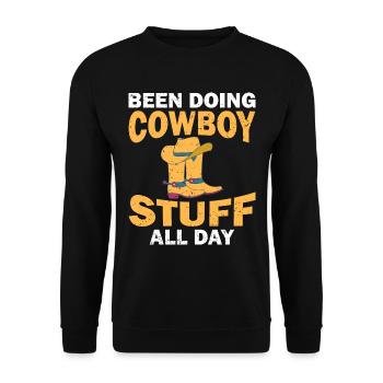 Cowboy stuff Farm Rancher made - Unisex Sweatshirt - black - Front - Alina (178cm) & Michal (187cm)