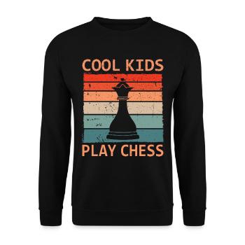Schachschachkern Schachboxing Geschenk Für Kinder - Unisex Pullover - Schwarz - Vorne - Alina (178cm) & Michal (187cm)