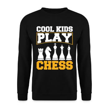 Chess Chess Core Chess Boxing Gift for Kids - Unisex Sweatshirt - black - Front - Alina (178cm) & Michal (187cm)