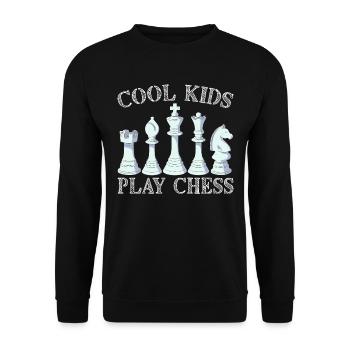 Schachschachkern Schachboxing Geschenk Für Kinder - Unisex Pullover - Schwarz - Vorne - Alina (178cm) & Michal (187cm)