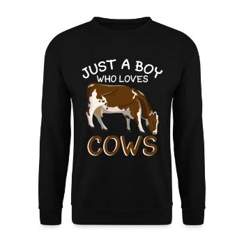 Nur Ein Junge Der Kühe Bauern Kuhkinder - Unisex Pullover - Schwarz - Vorne - Alina (178cm) & Michal (187cm)