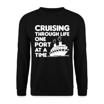 Coole Kreuzfahrt Kreuzfahrtschiff Familienurlaub - Unisex Pullover - Schwarz - Vorne - Alina (178cm) & Michal (187cm)