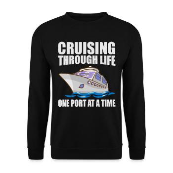 Coole Kreuzfahrt Kreuzfahrtschiff Familienurlaub - Unisex Pullover - Schwarz - Vorne - Alina (178cm) & Michal (187cm)