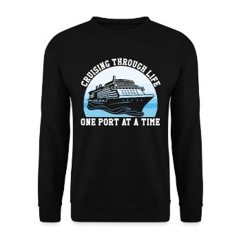 Coole Kreuzfahrt Kreuzfahrtschiff Familienurlaub - Unisex Pullover - Schwarz - Vorne - Alina (178cm) & Michal (187cm)