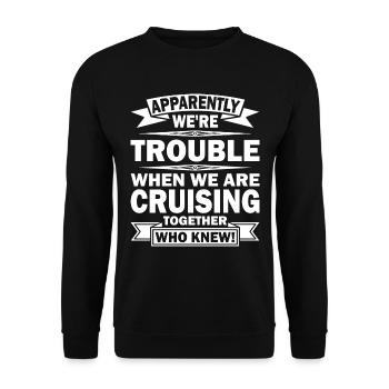 Coole Kreuzfahrt Kreuzfahrtschiff Familienurlaub - Unisex Pullover - Schwarz - Vorne - Alina (178cm) & Michal (187cm)