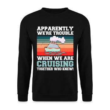 Coole Kreuzfahrt Kreuzfahrtschiff Familienurlaub - Unisex Pullover - Schwarz - Vorne - Alina (178cm) & Michal (187cm)