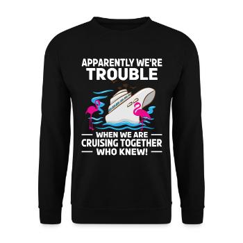 Coole Kreuzfahrt Kreuzfahrtschiff Familienurlaub - Unisex Pullover - Schwarz - Vorne - Alina (178cm) & Michal (187cm)