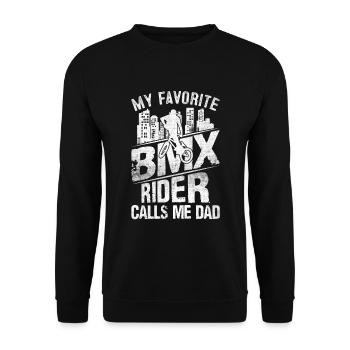 Mein Lieblings Bmx Fahrer Nennt Mich Dad - Unisex Pullover - Schwarz - Vorne - Alina (178cm) & Michal (187cm)