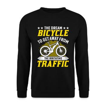 Das Traumfahrrad Um Dem Verkehr Zu Entkommen - Unisex Pullover - Schwarz - Vorne - Alina (178cm) & Michal (187cm)