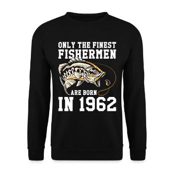 Né en 1962 Pêche Pêcheurs Pêcheurs Pêche - Sweat-shirt Unisexe - noir - Devant - Alina (178cm) & Michal (187cm)