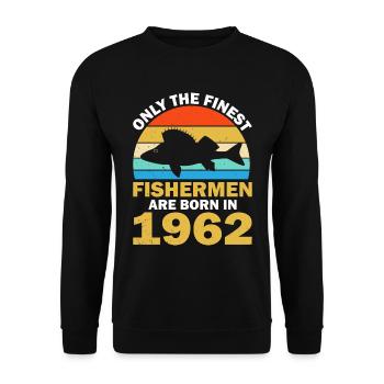 Né en 1962 Pêche Pêcheurs Pêcheurs Pêche - Sweat-shirt Unisexe - noir - Devant - Alina (178cm) & Michal (187cm)
