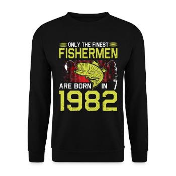 Né en 1962 Pêche Pêcheurs Pêcheurs Pêche - Sweat-shirt Unisexe - noir - Devant - Alina (178cm) & Michal (187cm)