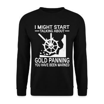 Gold Graben Gold Panner Gold Rush Gold Wortspiel - Unisex Pullover - Schwarz - Vorne - Alina (178cm) & Michal (187cm)