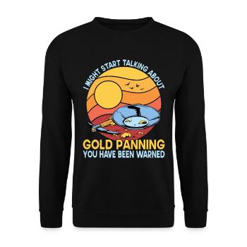 Gold Graben Gold Panner Gold Rush Gold Wortspiel - Unisex Pullover - Schwarz - Vorne - Alina (178cm) & Michal (187cm)