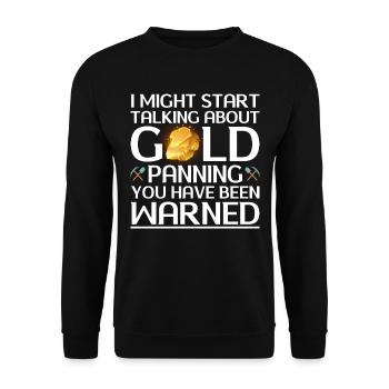 Gold Graben Gold Panner Gold Rush Gold Wortspiel - Unisex Pullover - Schwarz - Vorne - Alina (178cm) & Michal (187cm)