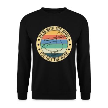 Gänse Messe Gans Geschenk - Unisex Pullover - Schwarz - Vorne - Alina (178cm) & Michal (187cm)