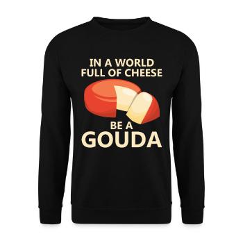 Cheese Gouda Ricotta Clothing - Unisex Sweatshirt - black - Front - Alina (178cm) & Michal (187cm)