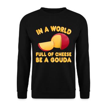 Cheese Gouda Ricotta Clothing - Unisex Sweatshirt - black - Front - Alina (178cm) & Michal (187cm)