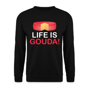Cheese Gouda Ricotta Clothing - Unisex Sweatshirt - black - Front - Alina (178cm) & Michal (187cm)