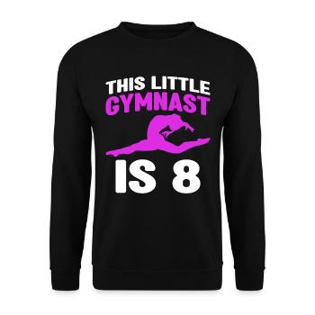 8 Jahre Alte Gymnast Athlet Geburtstags Kind - Unisex Pullover - Schwarz - Vorne - Alina (178cm) & Michal (187cm)