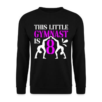 8 Jahre Alte Gymnast Athlet Geburtstags Kind - Unisex Pullover - Schwarz - Vorne - Alina (178cm) & Michal (187cm)