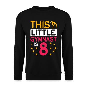 8 Jahre Alte Gymnast Athlet Geburtstags Kind - Unisex Pullover - Schwarz - Vorne - Alina (178cm) & Michal (187cm)