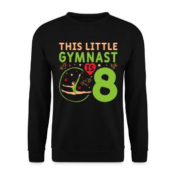 8 Jahre Alte Gymnast Athlet Geburtstags Kind - Unisex Pullover - Schwarz - Vorne - Alina (178cm) & Michal (187cm)
