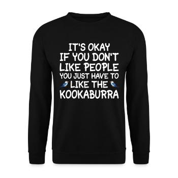 Kookaburra Bird Lovers Citation Kookaburra -Fan - Sweat-shirt Unisexe - noir - Devant - Alina (178cm) & Michal (187cm)