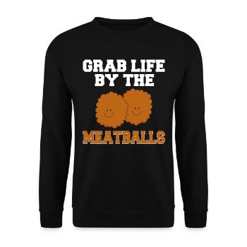 Boulettes de viande Italien Humour Italie - Sweat-shirt Unisexe - noir - Devant - Alina (178cm) & Michal (187cm)