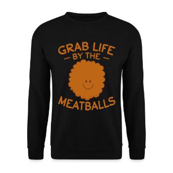 Boulettes de viande Italien Humour Italie - Sweat-shirt Unisexe - noir - Devant - Alina (178cm) & Michal (187cm)