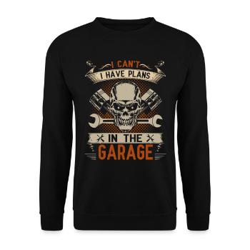 Garage Funny Car Mechanic Outfit - Unisex Sweatshirt - black - Front - Alina (178cm) & Michal (187cm)