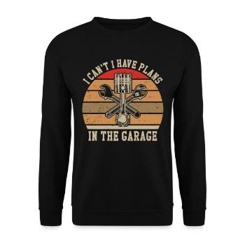 Garage Funny Car Mechanic Outfit - Unisex Sweatshirt - black - Front - Alina (178cm) & Michal (187cm)