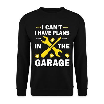 Garage Funny Car Mechanic Outfit - Unisex Sweatshirt - black - Front - Alina (178cm) & Michal (187cm)